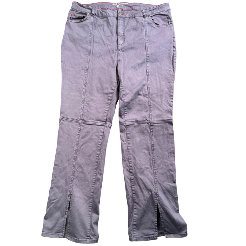 Peace Love World Pants Womens 18W Split Hem Stretch Twill Comfort Lounge